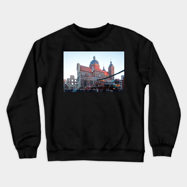 Dominican Church, Church, Christmas Market, Munster, City, Westphalia Crewneck Sweatshirt by Kruegerfoto